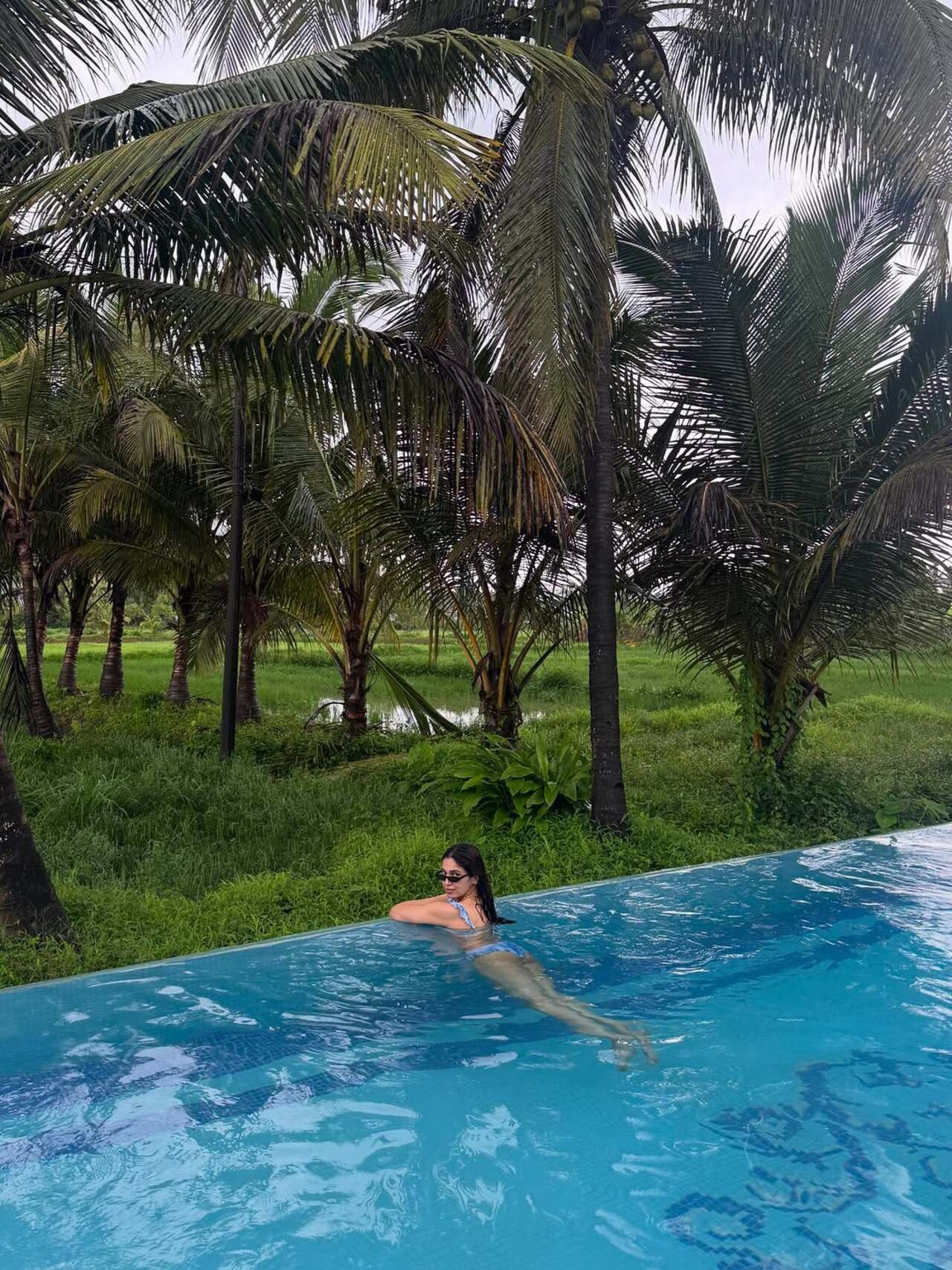 Bhumi was seen taking a dip in the pool as she flaunted her toned body in a bikini looking sultry and sexy.